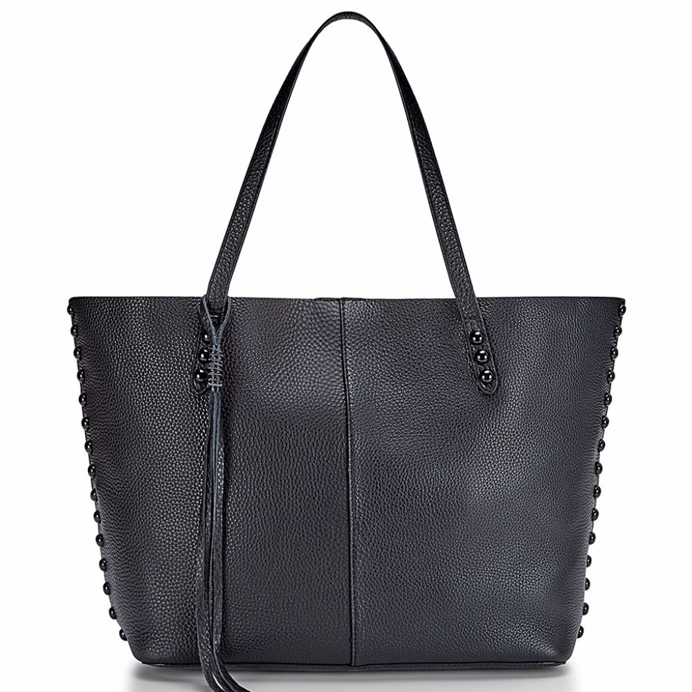 Rebecca Minkoff Unlined Black Genuine Leather Tote